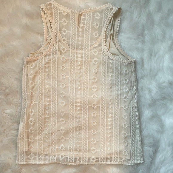 Adiva Cream 2pc. Lace Tank Top with Cami - Picture 2 of 6